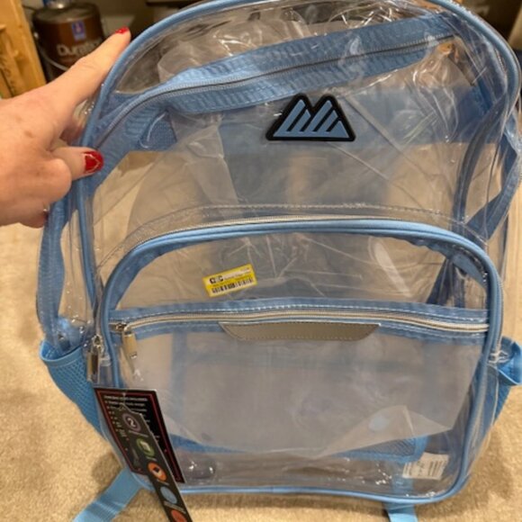 NEW All in Motion Light Blue Clear Backpack Bookbag 18" - Picture 1 of 2